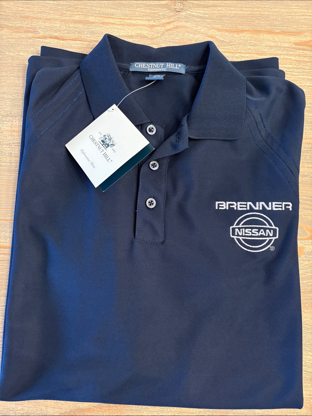 NWT Chestnut Hill Men’s L Performance Navy Polo Nissan